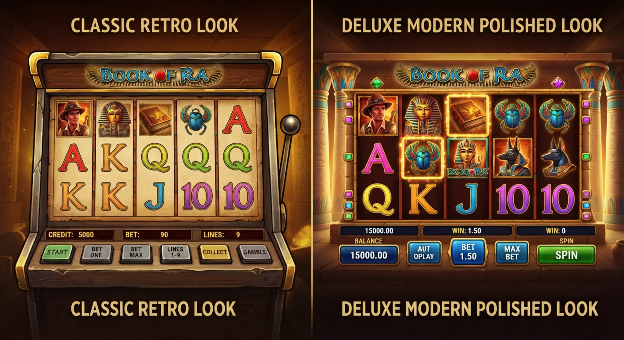Porównanie Book of Ra Classic i Deluxe