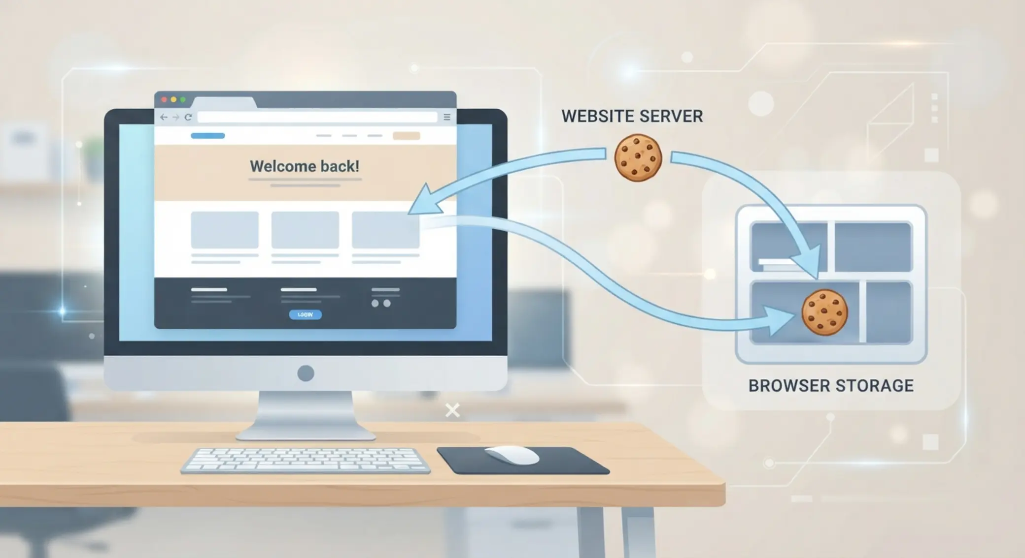 Jak działają pliki cookies Schemat działania pliku cookie w przeglądarce internetowej