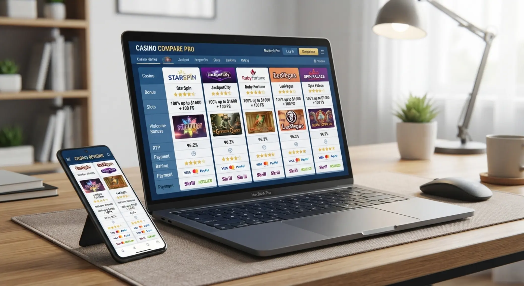 Porównanie ofert kasyn online z BLIK na laptopie i telefonie