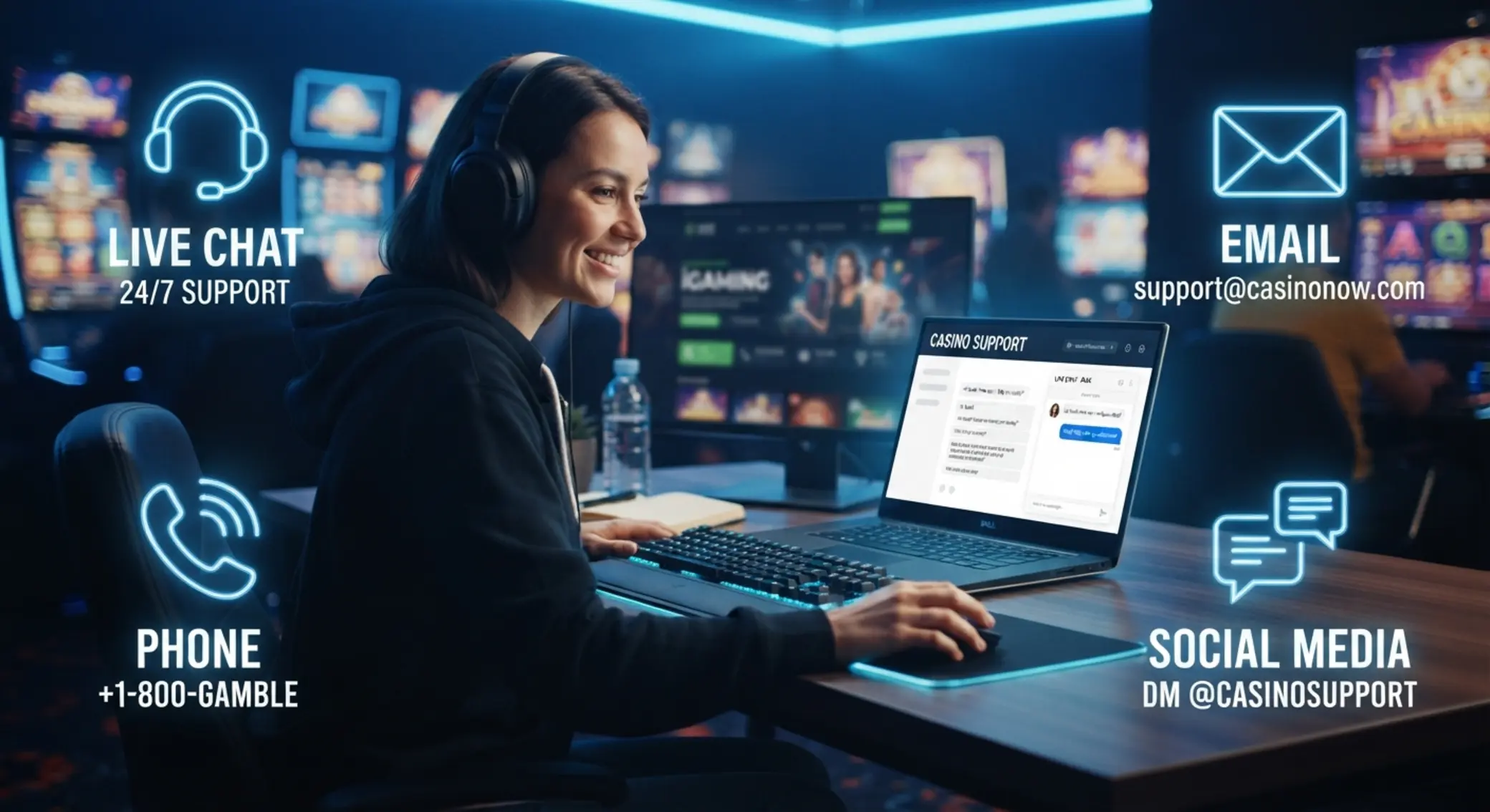Różne kanały kontaktu ze wsparciem kasyna online