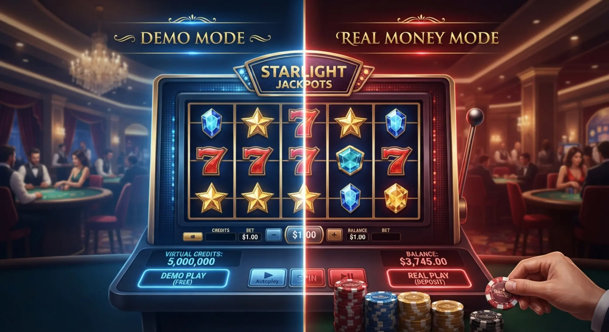 Mega Joker demo a gra na pieniądze Porównanie gry demo i gry na pieniądze w slocie